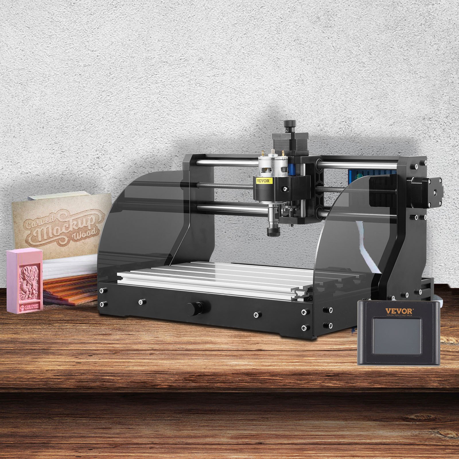 VEVOR CNC Router Machine 3018 CNC 3018-PRO 3 Axis PCB Milling Machine Wood Router Engraver GRBL Control DIY Engraving CNC Machine with Offline Controller and ER11 and 5mm Extension Rod(300x180x45mm)
