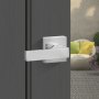 VEVOR Front Door Handle, Square Entry Handle Set with Lever, No Lock, Adjustable Hole Space, Zinc Alloy Die-Casting, Reversible for Right and Left Handed Entrance and Front Doors, Satin Nickel