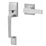 VEVOR Front Door Handle, Square Entry Handle Set with Lever, No Lock, Adjustable Hole Space, Zinc Alloy Die-Casting, Reversible for Right and Left Handed Entrance and Front Doors, Satin Nickel
