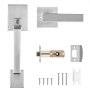 VEVOR Front Door Handle, Square Entry Handle Set with Lever, No Lock, Adjustable Hole Space, Zinc Alloy Die-Casting, Reversible for Right and Left Handed Entrance and Front Doors, Satin Nickel