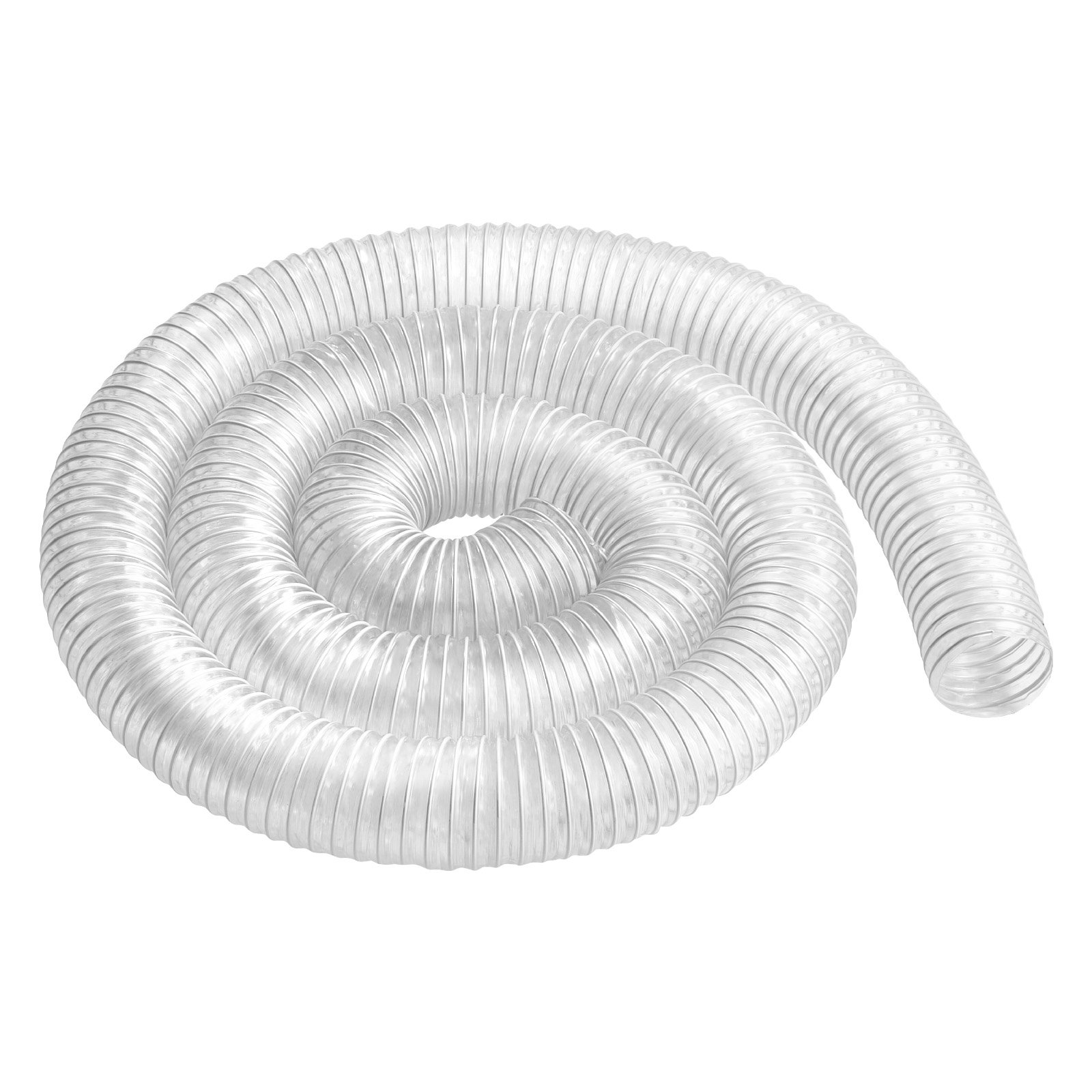 VEVOR Dust Collection Hose, 2.5'' x 10', Thickened PVC Material Puncture-Resistant Flexible Clear Hose with Carbon Steel Wire Coil 4 x 304 Stainless Clamps, for Table Saw, Band Saw, Planer, Jointer