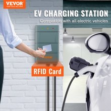 VEVOR Station de recharge pour véhicule électrique niveau 2, 0-40 A réglable, 9,6 kW 240 V NEMA 1-50, chargeur intelligent EV avec WiFi, câble de charge TPE de 22 pieds pour utilisation intérieure/extérieure, certifié ETL et Energy Star