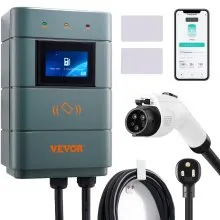 VEVOR Level 2 Electric Vehicle Charging Station, 0-48A Adjustable, 11.5 kW 240V NEMA 6-50 Plug Smart EV Charger with WiFi, 24-Foot TPE Charging Cable for Indoor/Outdoor Use, ETL & Energy Star Certifie