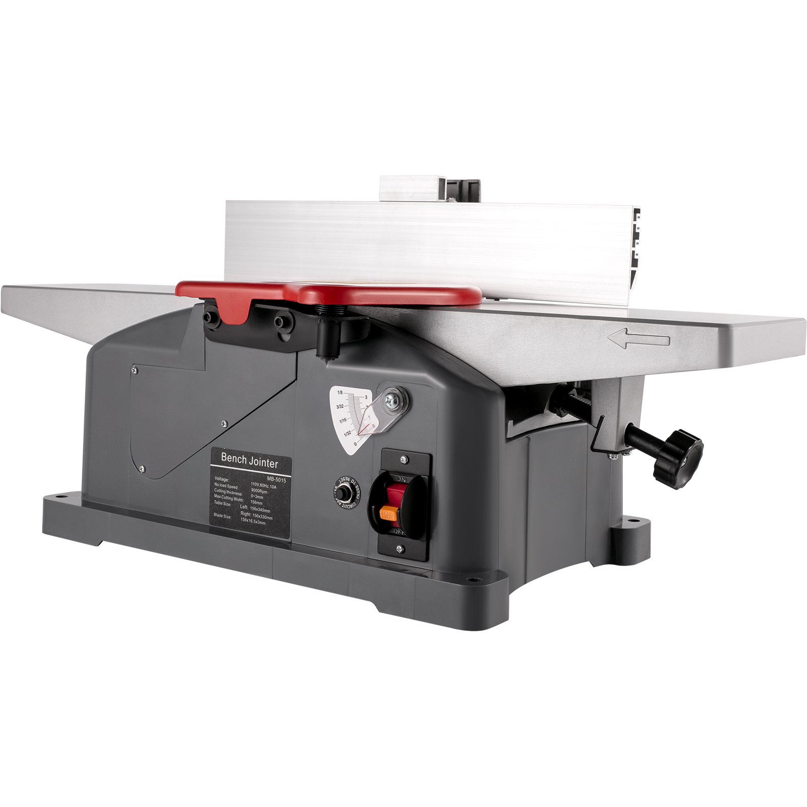 VEVOR Jointers Woodworking 6 Inch Benchtop Jointer 9000 RPM/min Jointer Planer Heavy Duty 1280W Benchtop Planer 156 mm Maximum Planing Width Wood Jointer Benchtop For Wood Cutting Thickness Planer