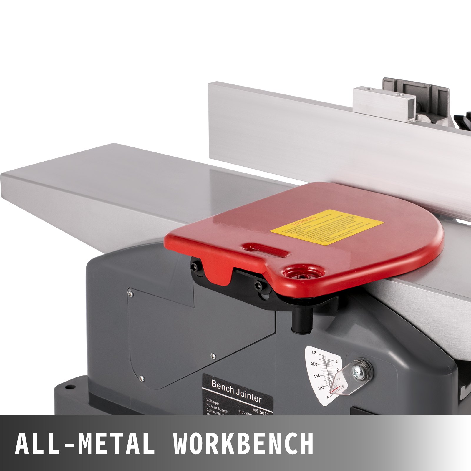 VEVOR Jointers Woodworking 6 Inch Benchtop Jointer 9000 RPM/min Jointer Planer Heavy Duty 1280W Benchtop Planer 156 mm Maximum Planing Width Wood Jointer Benchtop For Wood Cutting Thickness Planer