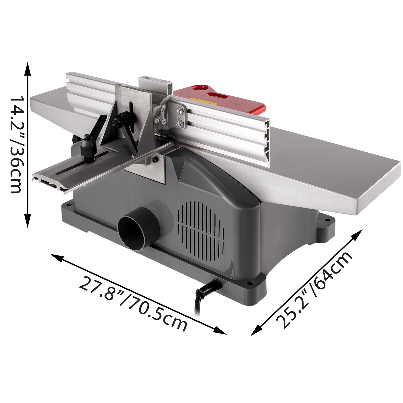 VEVOR Jointers Woodworking 6 Inch Benchtop Jointer 9000 RPM/min Jointer Planer Heavy Duty 1280W Benchtop Planer 156 mm Maximum Planing Width Wood Jointer Benchtop For Wood Cutting Thickness Planer