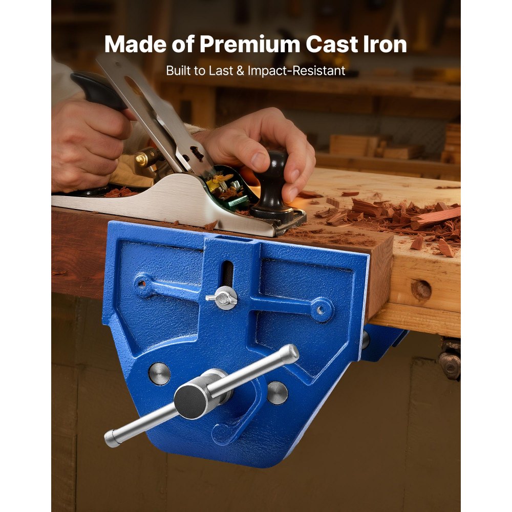 VEVOR Woodworking Vise, 7 Inch Jaw Width, Quick Release Wood Bench Vise, 8 Inch Max Jaw Opening, Heavy-duty Cast Iron Construction, Workbench Vice with Adjustable Front Stop, for Woodworking Drilling