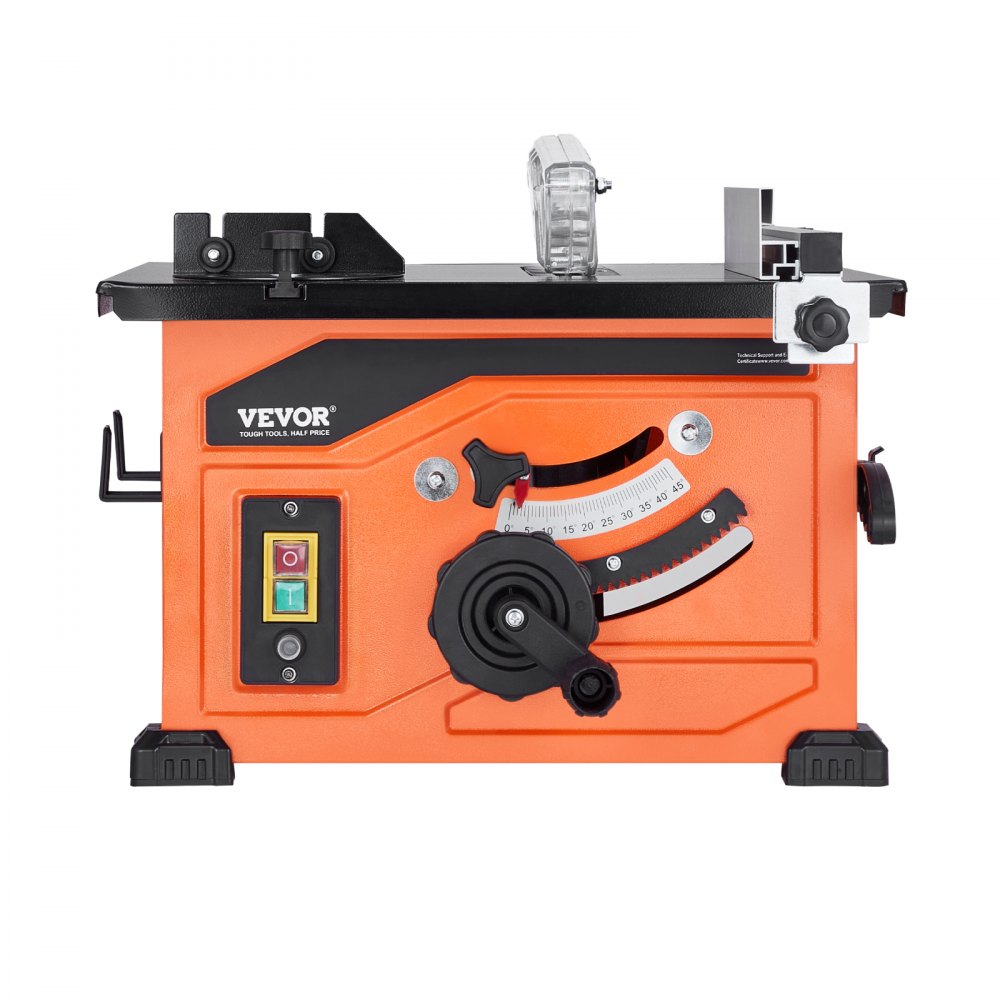 VEVOR Table Saw for Jobsite, 210 mm, 1200W Portable Compact Tablesaw, 225mm Max Rip Capacity, 4800RPM Cutting Speed, with 24 Teeth Saw Blade, Sliding Miter Gauge, for DIY Woodworking Furniture Making