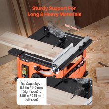 VEVOR Table Saw, 1200 W  Portable Compact Tablesaw, 210 MM Saw Blade O.D Construction Circular Saw, 225 MM Max. Cutting Capacity, 4800 RPM Cutting Speed, With 24-tooth Saw Blade, Miter Gauge, For Diy Woodworking & Furniture Making