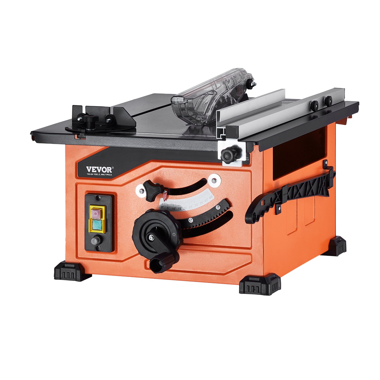 VEVOR Table Saw for Jobsite, 210 mm, 1200W Portable Compact Tablesaw, 225mm Max Rip Capacity, 4800RPM Cutting Speed, with 24 Teeth Saw Blade, Sliding Miter Gauge, for DIY Woodworking Furniture Making