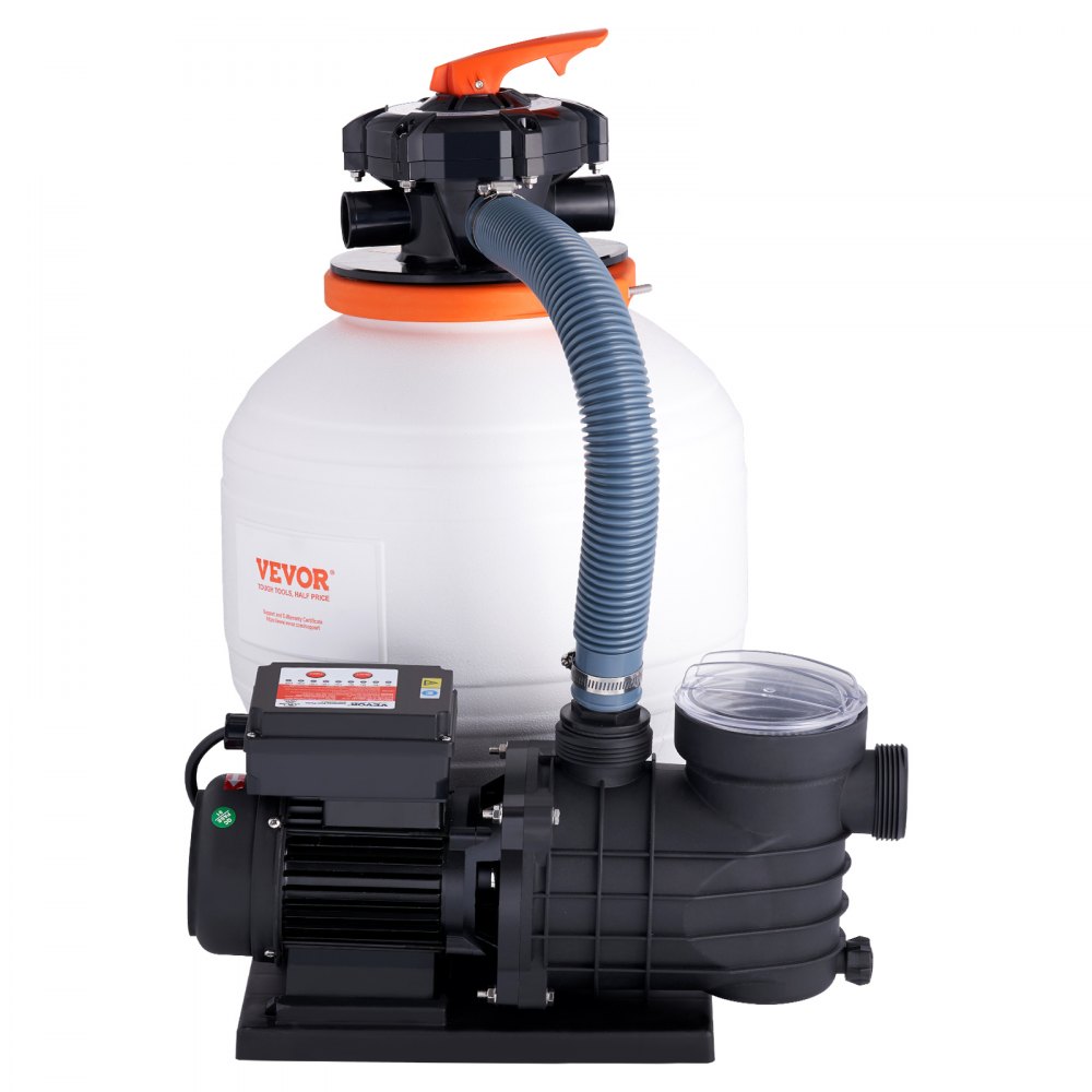 VEVOR Sand Filter Pump for Above Ground Pools, 14-inch, 3000 GPH, 3/4 HP Swimming Pool Pumps System & Filters Combo Set with 6-Way Multi-Port Valve & Strainer Basket, for Domestic and Commercial Pools