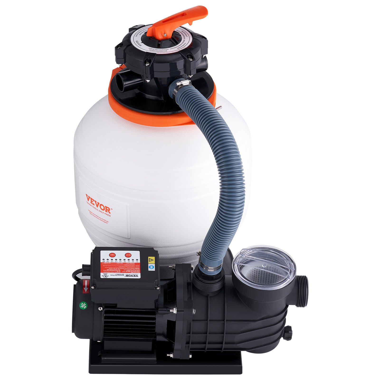 VEVOR Sand Filter Pump for Above Ground Pools, 14-inch, 3000 GPH, 3/4 HP Swimming Pool Pumps System & Filters Combo Set with 6-Way Multi-Port Valve & Strainer Basket, for Domestic and Commercial Pools