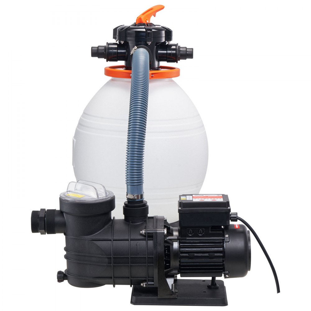 VEVOR Sand Filter Pump for Above Ground Pools, 16-inch, 3500 GPH, 1 HP Swimming Pool Pumps System & Filters Combo Set with 6-Way Multi-Port Valve and Strainer Basket, for Domestic and Commercial Pools