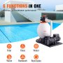 VEVOR Sand Filter Pump for Above Ground Pools, 16-inch, 3500 GPH, 1 HP Swimming Pool Pumps System & Filters Combo Set with 6-Way Multi-Port Valve and Strainer Basket, for Domestic and Commercial Pools