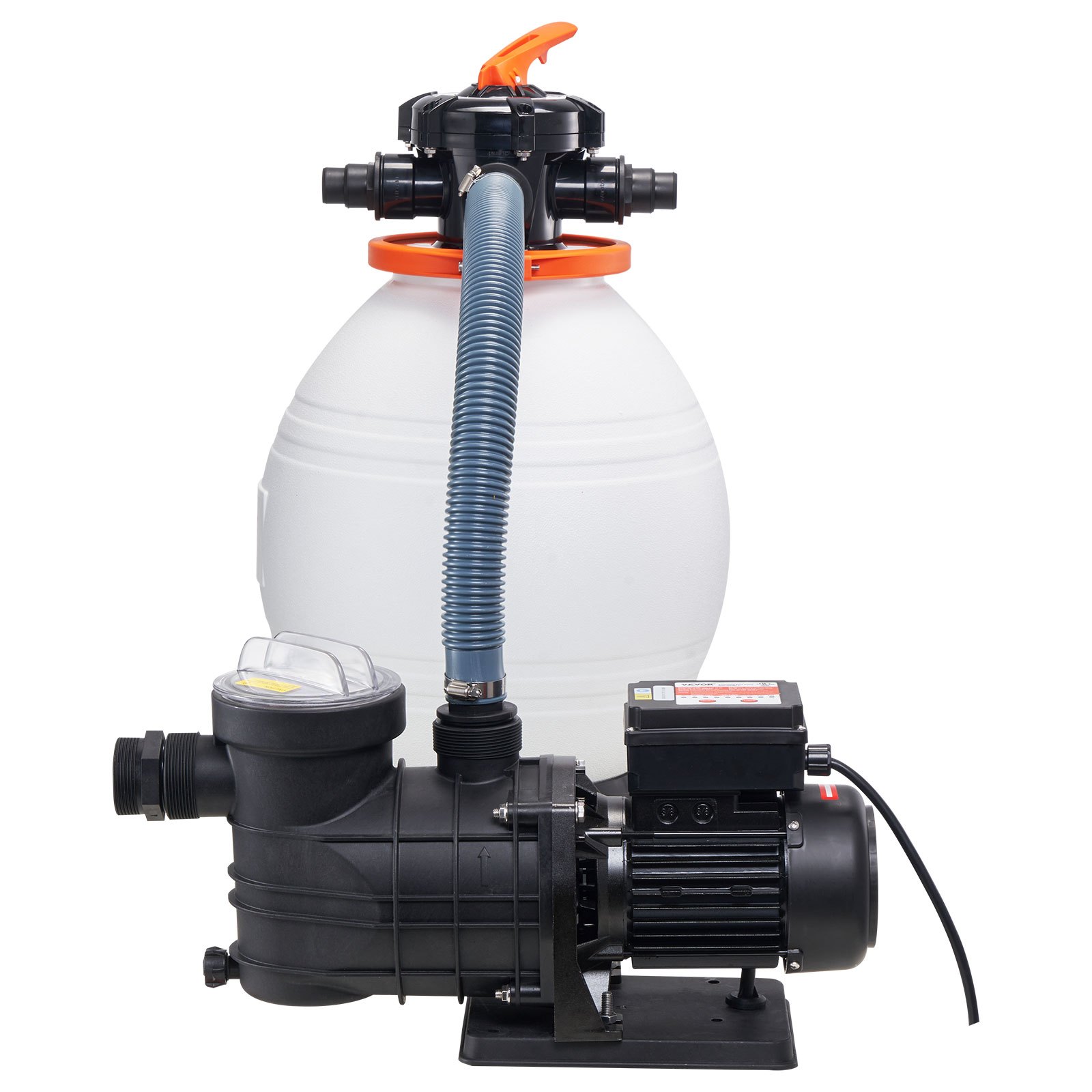 VEVOR Sand Filter Pump for Above Ground Pools, 16-inch, 3500 GPH, 1 HP Swimming Pool Pumps System & Filters Combo Set with 6-Way Multi-Port Valve and Strainer Basket, for Domestic and Commercial Pools