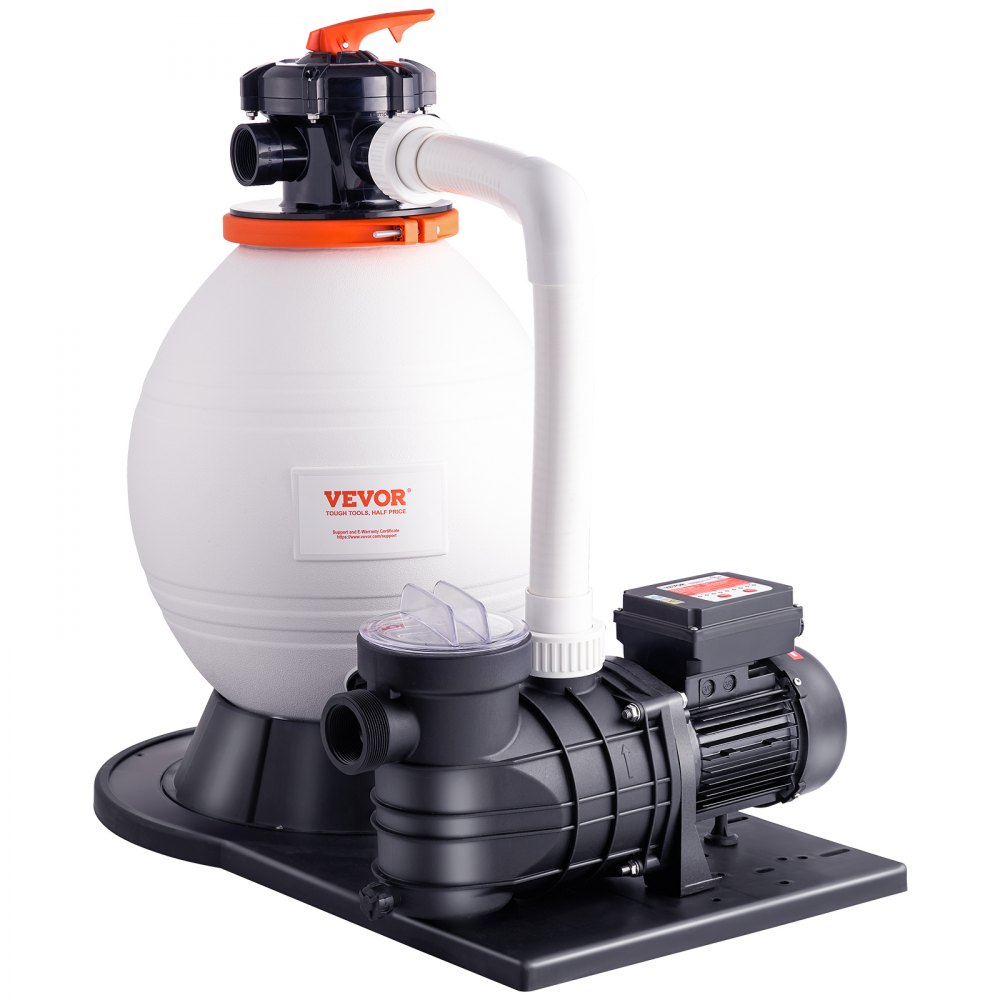 Vevor Sand Filter Pump Above Ground 1,14hp 850w Power 16-inch Sand Filter Tank 18000 L/h Ρυθμός ροής 18000 L/h Σύστημα Αντλίας Πισίνας & Φίλτρα Combo Σετ με βαλβίδα πολλαπλών θυρών 6 κατευθύνσεων και καλάθι φίλτρου, για οικιακές και εμπορικές πισίνες