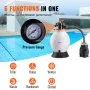 VEVOR Sand Filter Pump for Above Ground Pools, 400 mm, 18,000 L/H, 850W Swimming Pool Pumps System & Filters Combo Set with 6-Way Multi-Port Valve and Strainer Basket, for Domestic and Commercial Pools