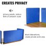 VEVOR Desk Divider 60''X 24''(1) 24''X 24''(2) Desk Privacy Panel 3 Flexible Mounted Gravel Blue Desk Panels Reduce Noise and Visual Distractions for Office Classroom Studying Room