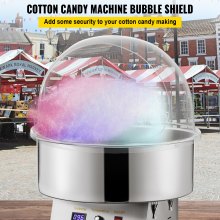 VEVOR 21 Inch Commercial Cotton Candy Machine Cover Bubble Shield Cotton Candy Cover for Cotton Candy Machine, Candy Floss Maker