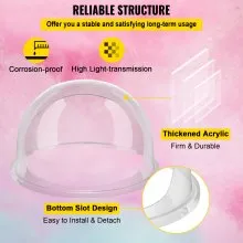 VEVOR Candy Machine Bubble Shield 20,5 pulgadas cubierta de algodón de azúcar de plástico transparente para máquina comercial para hacer dulces