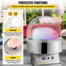 VEVOR Candy Machine Bubble Shield 20,5 pulgadas cubierta de algodón de azúcar de plástico transparente para máquina comercial para hacer dulces