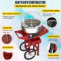 Mașină de vată de zahăr cu cărucior și capac Mașină comercială de ață dentară din oțel inoxidabil