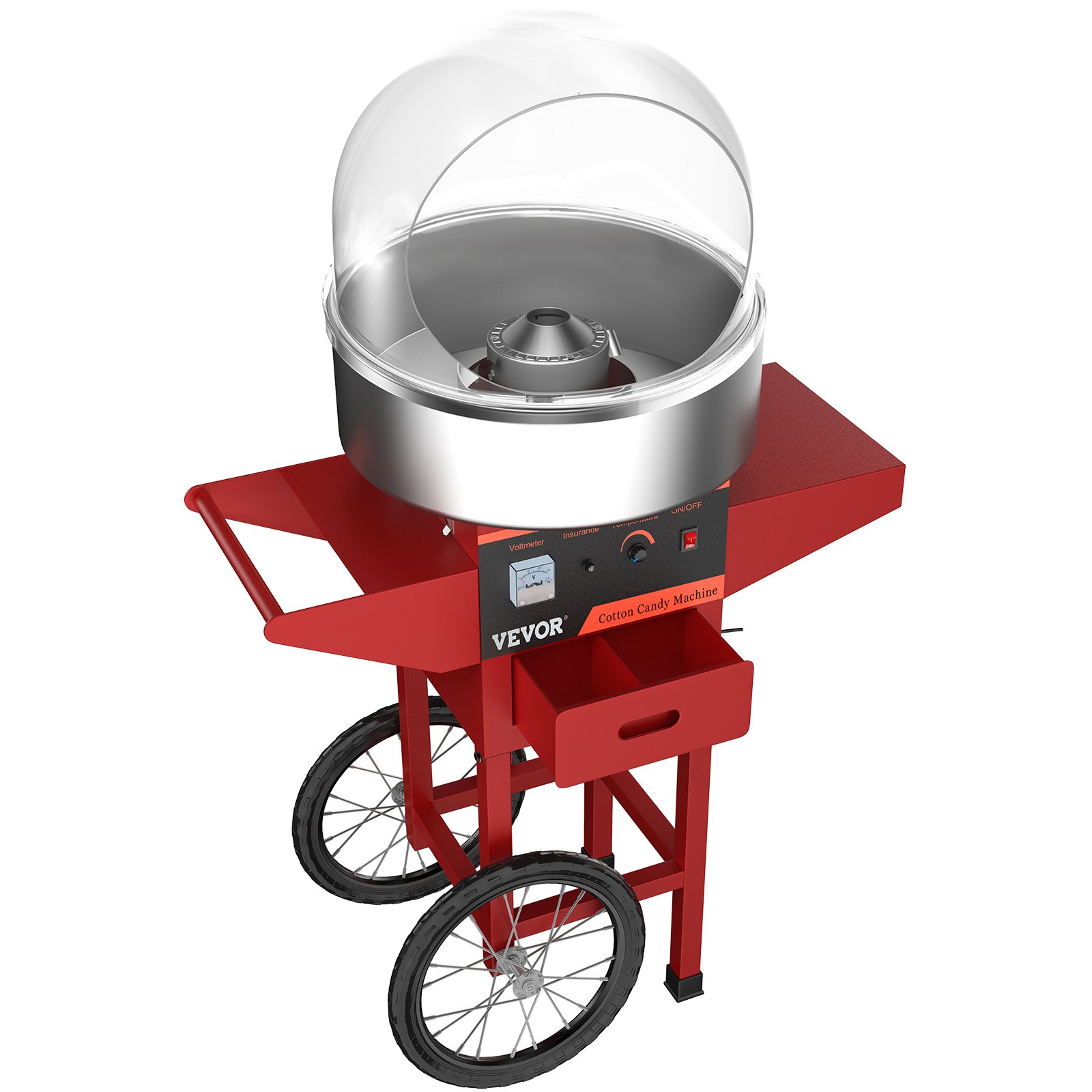 Cotton Candy Machine W/ Cart & Cover Stainless Steel Commercial Floss Maker