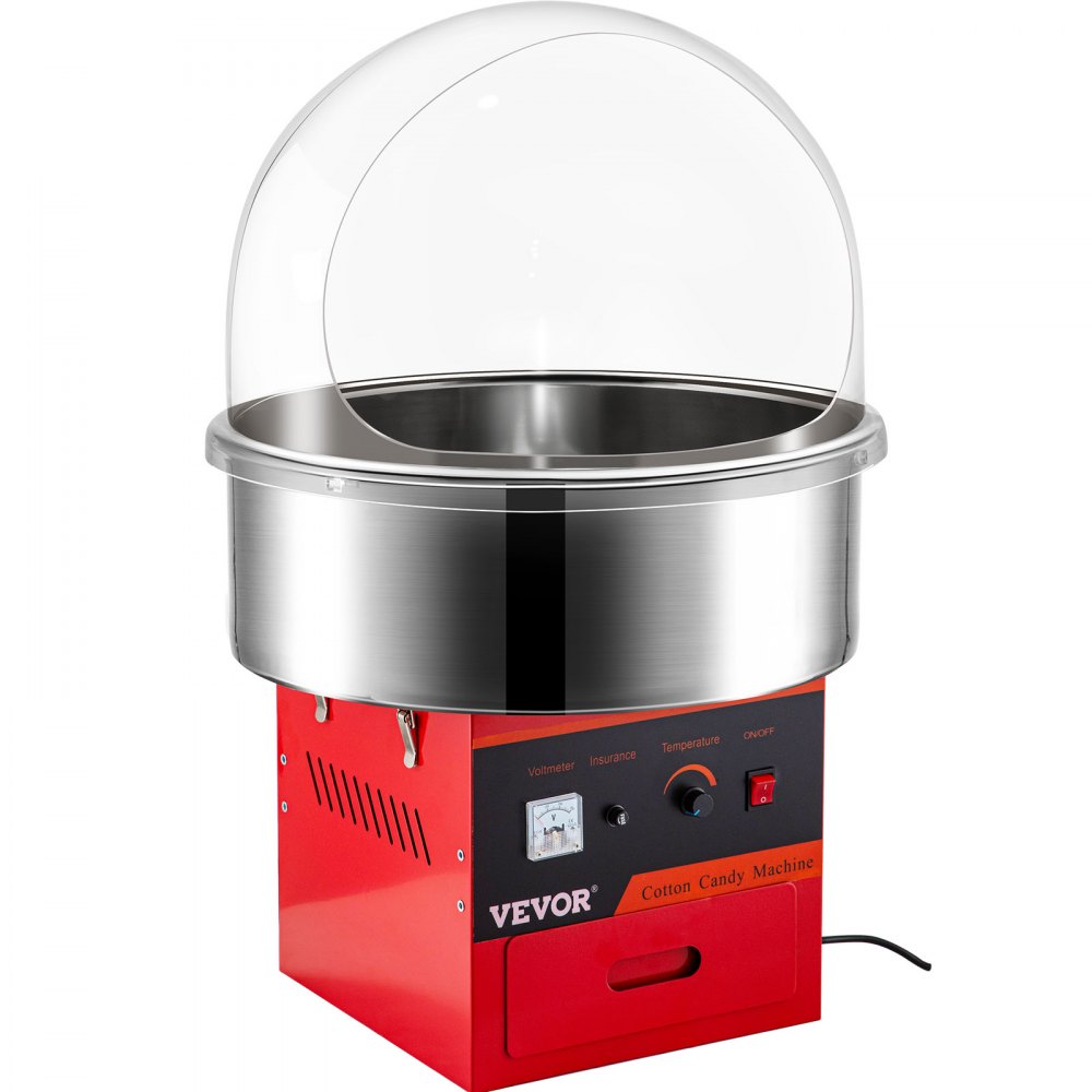 Máquina comercial de algodón de azúcar de 21 ", fabricante de hilo de azúcar, fiesta roja eléctrica con cubierta