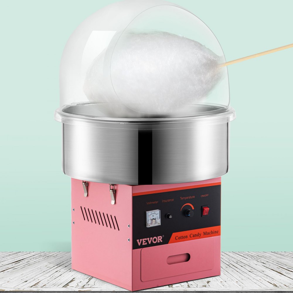 Vevor 1030W Electric Commercial Cotton Candy Maker Fairy Floss Machine with Cover