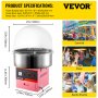 1030W Electric Commercial Cotton Candy Maker Fairy Floss Machine with Cover
