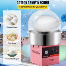 Vevor 1030W Electric Commercial Cotton Candy Maker Fairy Floss Machine with Cover