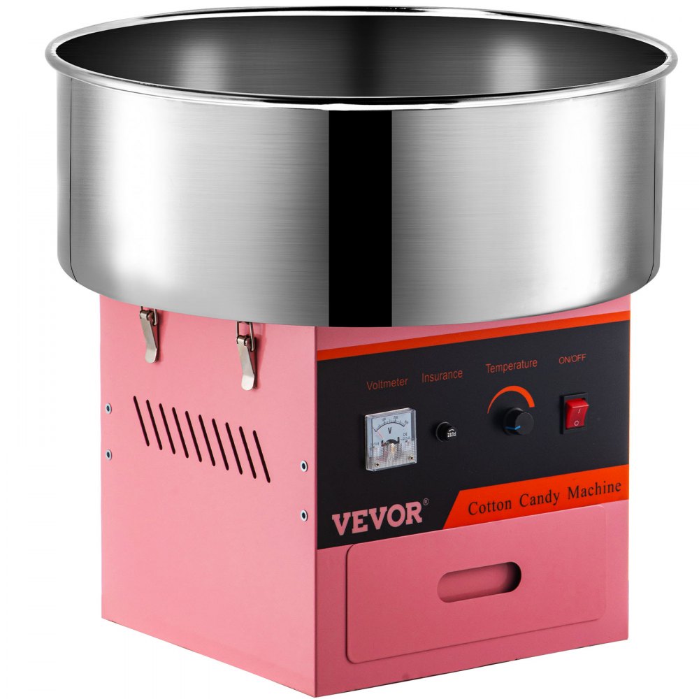 VEVOR Candy Floss Maker Sockervaddsmaskin 21 tums skål i rostfritt stål Candy Floss Maker för barn med rostfritt stål bricka och skopa Party Hem Kommersiell användning