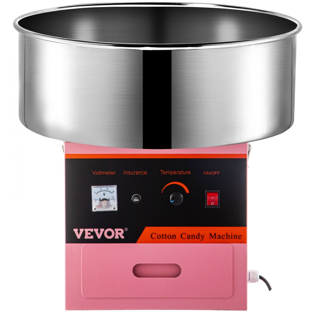 VEVOR Candy Floss Maker Sockervaddsmaskin 21 tums skål i rostfritt stål Candy Floss Maker för barn med rostfritt stål bricka och skopa Party Hem Kommersiell användning