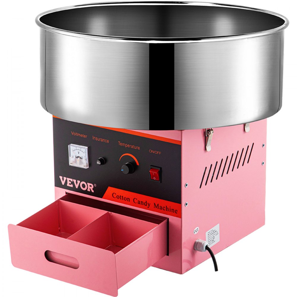 VEVOR Candy Floss Maker Sockervaddsmaskin 21 tums skål i rostfritt stål Candy Floss Maker för barn med rostfritt stål bricka och skopa Party Hem Kommersiell användning