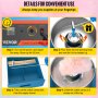 VEVOR Blue Commercial Cotton Candy Machine with Cart  220V Stainless Steel Electric Candy Floss Maker with Cart 21 Inch Stainless Steel Bowl Perfect for Various Parties
