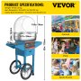 Cotton Candy Machine With Cart & Cover Electric 21" Aluminum Sugar Head