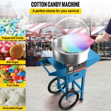 Candy Candy Machine med vogn og låg Elektrisk 21" aluminium sukkerhoved