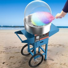 Cotton Candy Machine With Cart & Cover Electric 21" Aluminum Sugar Head