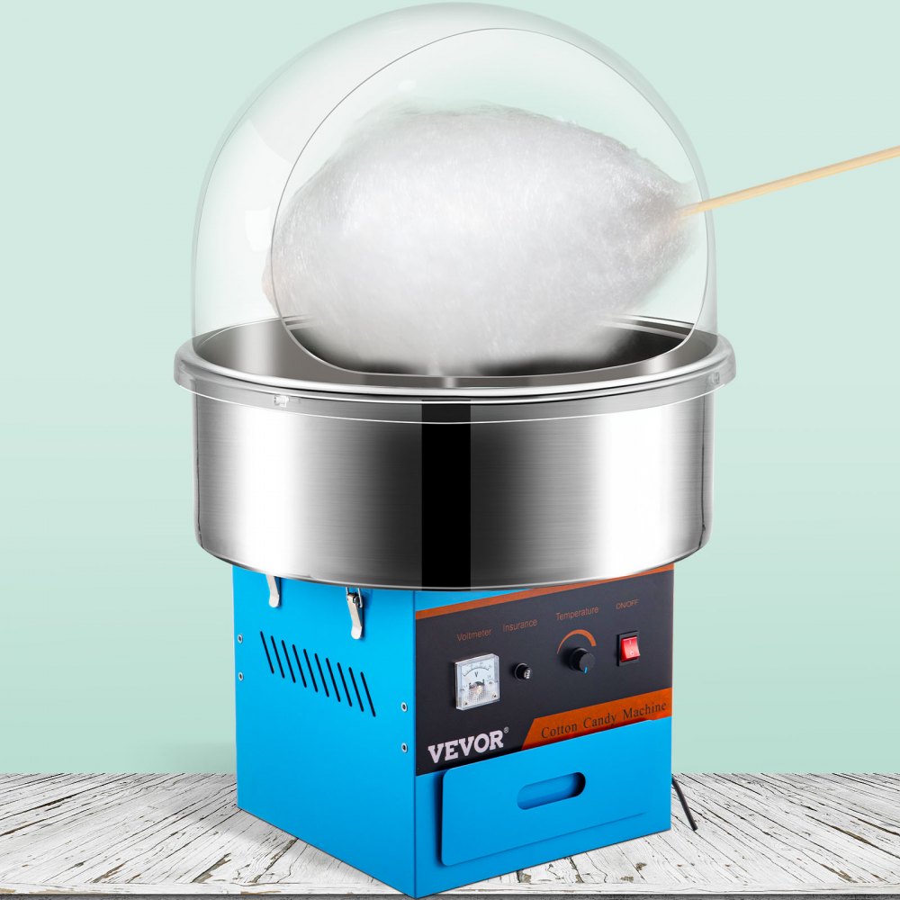 Electric Cotton Candy Machine Blue Floss Maker Party Commercial With Cover