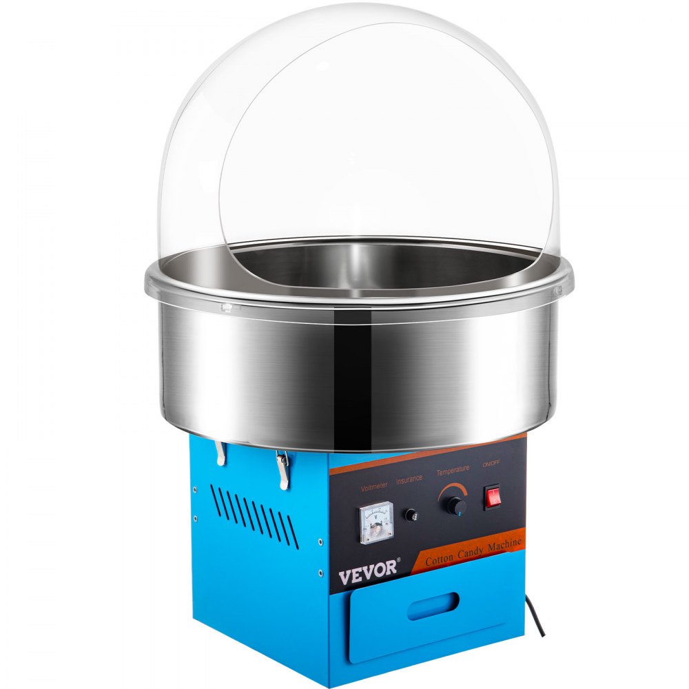 Electric Cotton Candy Machine Blue Floss Maker Party Commercial With Cover