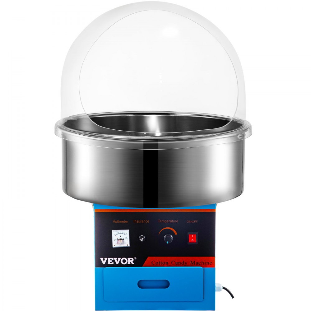 Electric Cotton Candy Machine Blue Floss Maker Party Commercial With Cover