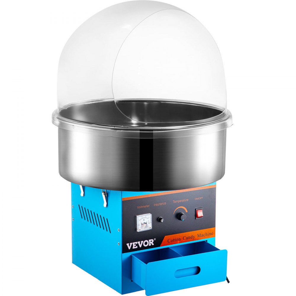 Electric Cotton Candy Machine Blue Floss Maker Party Commercial With Cover