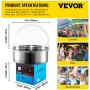 Electric Cotton Candy Machine Blue Floss Maker Party Commercial With Cover