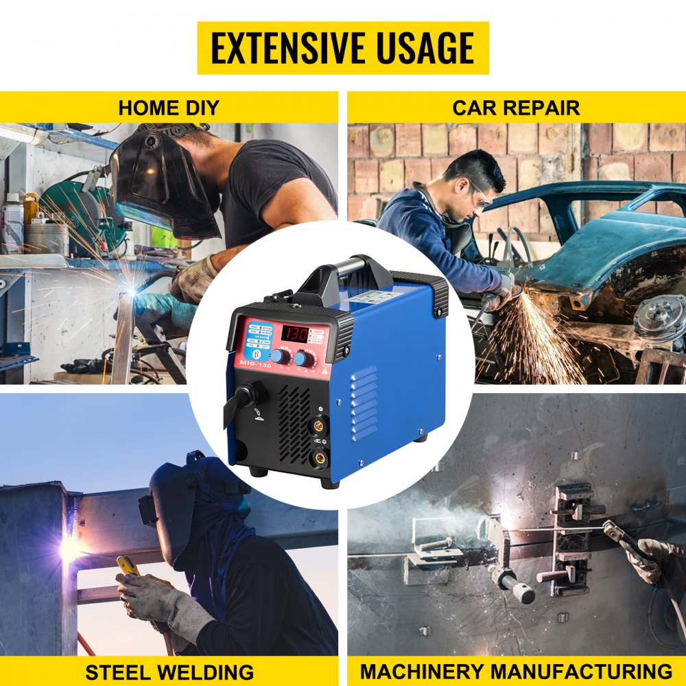 VEVOR MIG Welder Welding Machine 130A Flux Core 3 in 1 MMA/ MIG/ LIFT TIG Welder