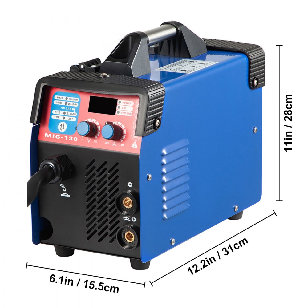 VEVOR MIG Welder Welding Machine 130A Flux Core 3 in 1 MMA/ MIG/ LIFT TIG Welder