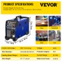 VEVOR MIG Welder 160 Amp MIG TIG Arc Welder 3 in 1 Welder Welding Machine 110V 220V TIG Welder Lift ARC Welder MMA Stick IGBT DC Inverter Welder Digital Display Combo Welding Machine