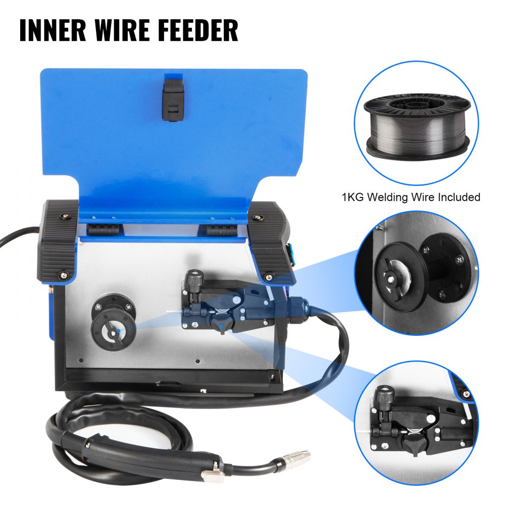VEVOR MIG Welder, 160A Welding Machine, 3 in 1 Combo MMA/MIG/LIFT TIG Welder Machine, Flux Core Welder, MIG 160 Portable Welding Machine, MIG welding equipment with 1 KG Welding Wire Stick Welder