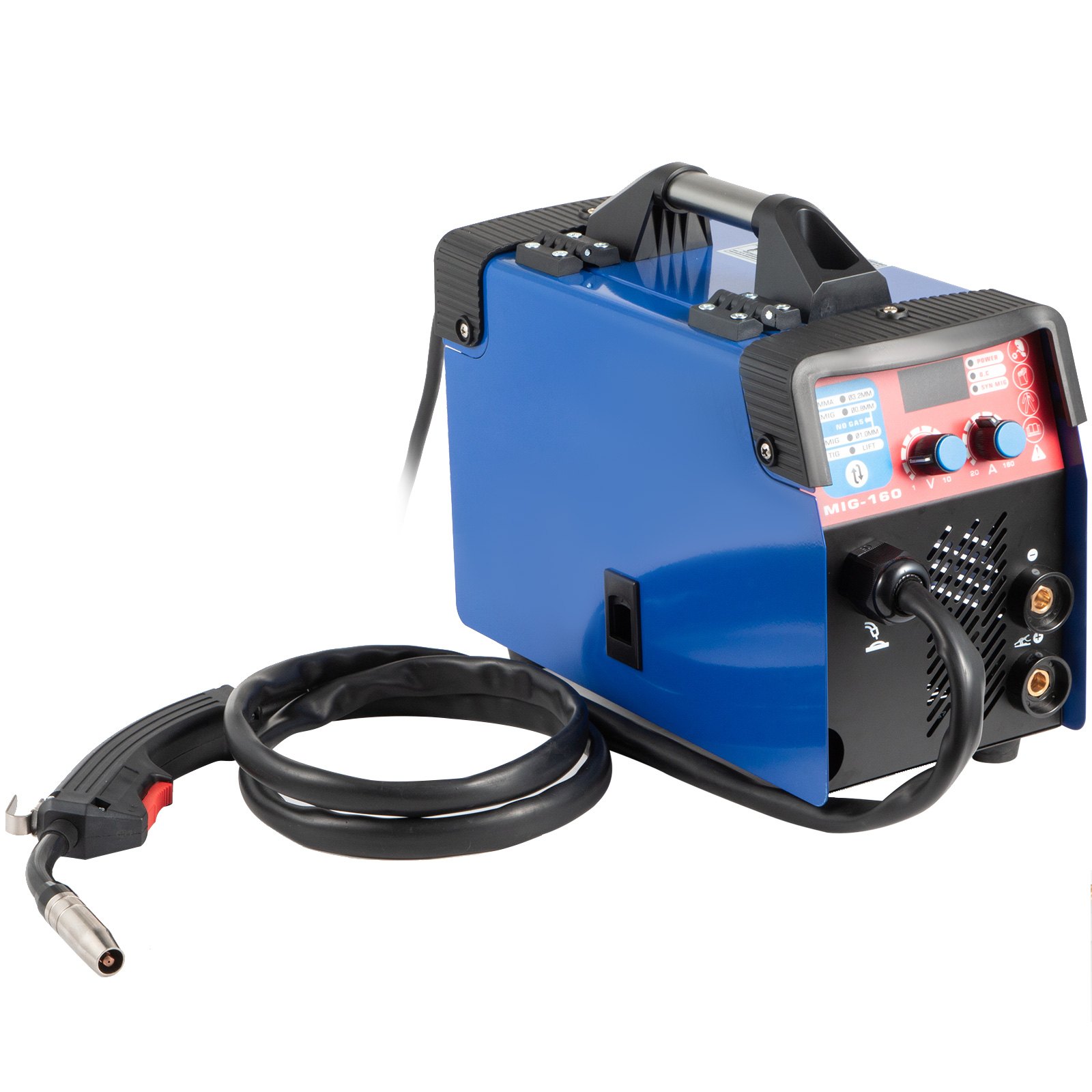 VEVOR MIG Welder, 160A Welding Machine, 3 in 1 Combo MMA/MIG/LIFT TIG Welder Machine, Flux Core Welder, MIG 160 Portable Welding Machine, MIG welding equipment with 1 KG Welding Wire Stick Welder