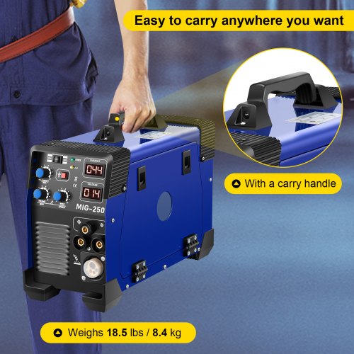 3 In 1 Mig-250 Welder Welding Machine 250a Mig Mma Tig Combo Welder 110v/220v