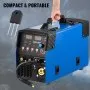 VEVOR MMA/MIG/LIFT TIG Welder, 250 AMP AC 110/220V Dual Voltage TIG Welding Machine with IGBT Inverter, Digital Display 3 in 1 Multiprocess Welder, Blue Portable Machine with Welding Gun and Wire